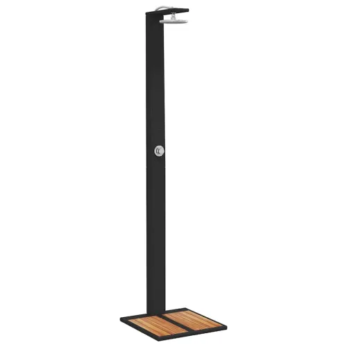 Vanjski tuš crni 50x55x224 cm od poliratana i bagremovog drva - Crna 1 Cijena
