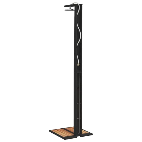 Vanjski tuš crni 50x55x224 cm od poliratana i bagremovog drva - Crna 1 Cijena