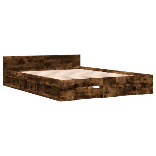 Okvir kreveta s ladicama boja hrasta 135x190 cm - Dimljeni hrast 135 x 190 cm Cijena