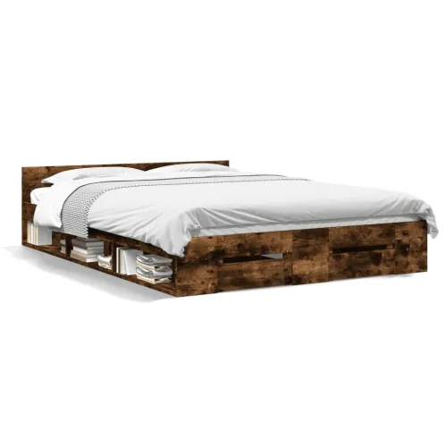 Okvir kreveta s ladicama boja hrasta 135x190 cm - Dimljeni hrast 135 x 190 cm Cijena