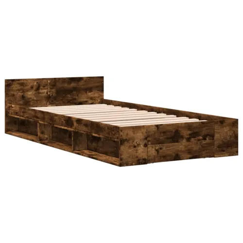 Okvir kreveta s ladicom boja hrasta 100x200 cm - Dimljeni hrast 100 x 200 cm Cijena
