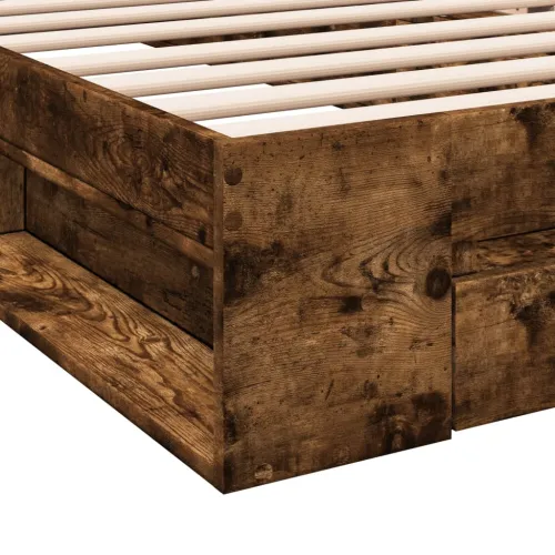 Okvir kreveta s ladicom boja hrasta 100x200 cm - Dimljeni hrast 100 x 200 cm Cijena