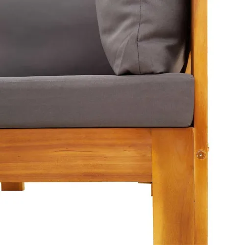 Kutna vrtna sofa s jastucima od masivnog drva bagrema - Tamno siva kutna sofa Cijena