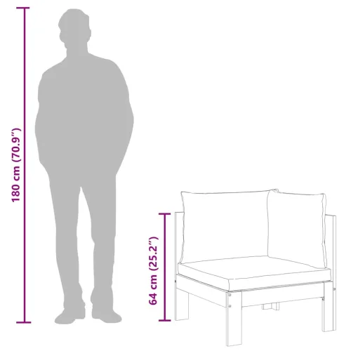 Kutna vrtna sofa s jastucima od masivnog drva bagrema - Tamno siva kutna sofa Cijena