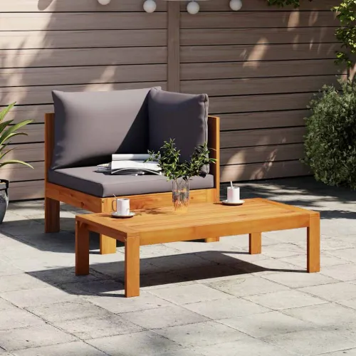 Kutna vrtna sofa s jastucima od masivnog drva bagrema - Tamno siva kutna sofa Cijena