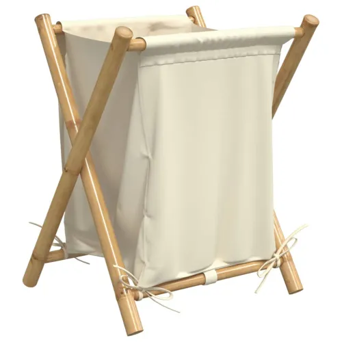 Košara za rublje krem bijela 45 x 55 x 63,5 cm od bambusa - 45 x 55 x 63.5 cm Cijena