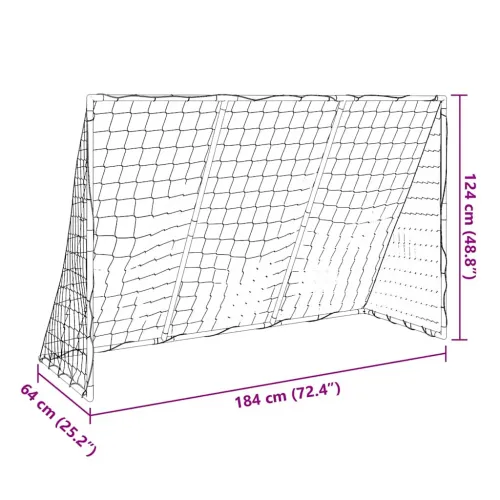 Dječji nogometni gol s loptama 2-u-1 bijeli 184 x 64 x 124 cm Cijena