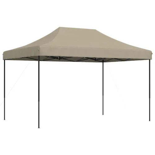 Sklopivi prigodni šator za svadbe - šator za zabave smeđesivi 410 x 279 x 315 cm - Sivo-smeđa Bez bočnog zida Ne Cijena