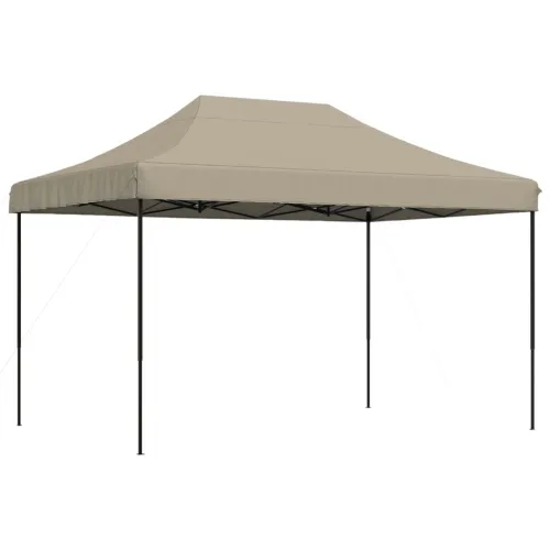 Sklopivi prigodni šator za svadbe - šator za zabave smeđesivi 410 x 279 x 315 cm - Sivo-smeđa 1 Bez bočnog zida Ne Cijena