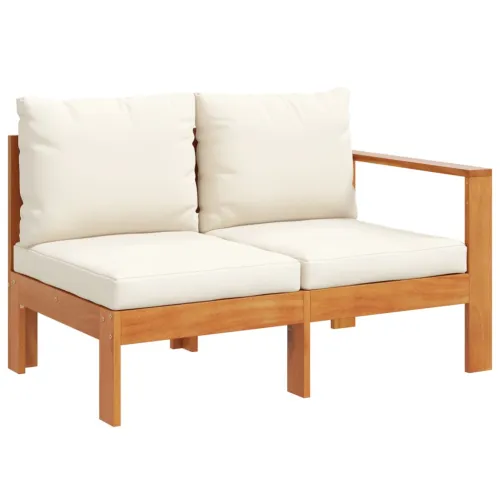 5-dijelna set vrtnih sofa od masivnog drva bagrema s jastucima - Krema kutna + stolica + 2x Sofa + stol Cijena