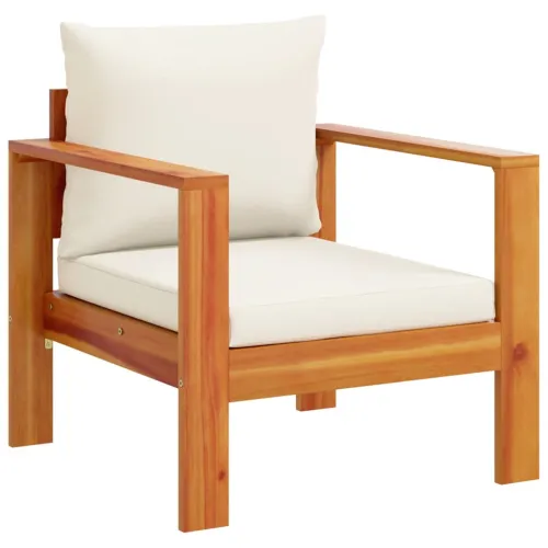 5-dijelna set vrtnih sofa od masivnog drva bagrema s jastucima - Krema kutna + stolica + 2x Sofa + stol Cijena