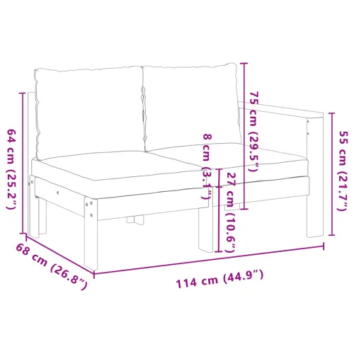 Vrtna garnitura - 4-dijelni set vrtnih sofa s jastucima masivno bagremovo drvo - Tamno siva kutna + 2x Sofa + stol Cijena