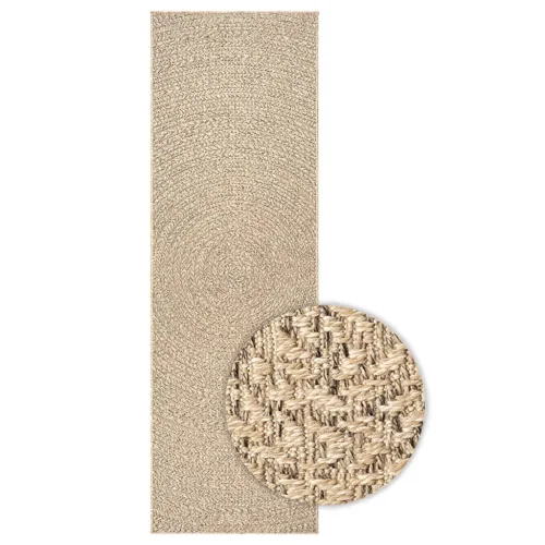Tepih ZIZUR 80 x 200 cm s izgledom jute unutarnji i vanjski - Smeđa 80 x 200 cm Okruglo Cijena