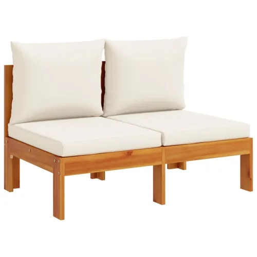 10-dijelna set vrtnih sofa s jastucima masivno bagremovo drvo - Krema 2x kutna + 6x Sofa + 2x stol Cijena