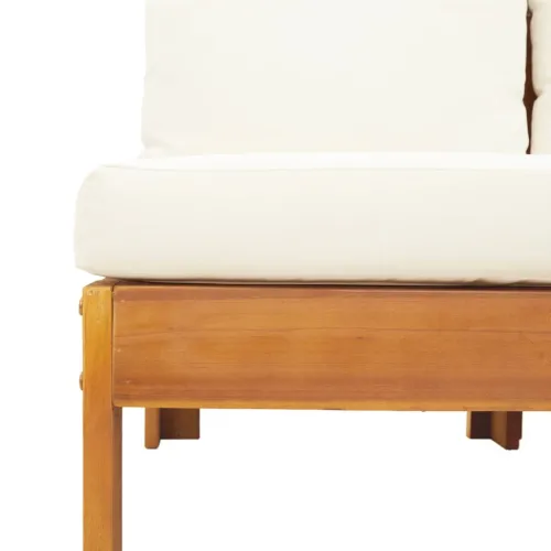 6-dijelna set vrtnih sofa s jastucima masivno bagremovo drvo - Krema stolica + kutna + 3x Sofa + stol Cijena