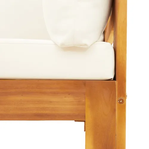 6-dijelna set vrtnih sofa s jastucima masivno bagremovo drvo - Krema stolica + kutna + 3x Sofa + stol Cijena