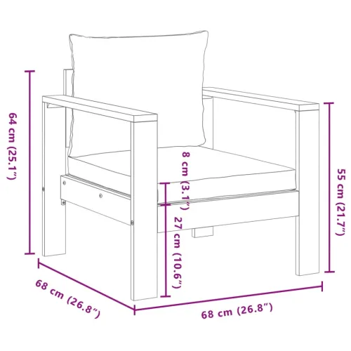 5-dijelna set vrtnih sofa od masivnog drva bagrema s jastucima - Tamno siva kutna + stolica + 2x Sofa + stol Cijena