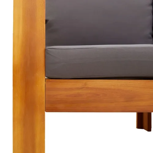 5-dijelna set vrtnih sofa od masivnog drva bagrema s jastucima - Tamno siva kutna + stolica + 2x Sofa + stol Cijena