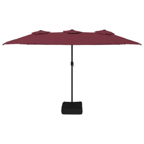 Dvostruki vrtni suncobran s LED svjetlima bordo 449 x 265 cm - Crvena Cijena