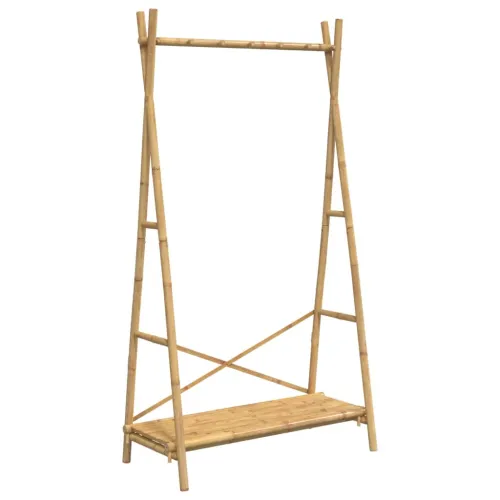 Stalak za odjeću s policom 102 x 50 x 190 cm od bambusa Cijena