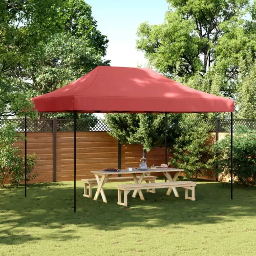Sklopivi prigodni šator za svadbe - šator za zabave bordo 410 x 279 x 315 cm - Tamno crvena Bez bočnog zida Ne Cijena