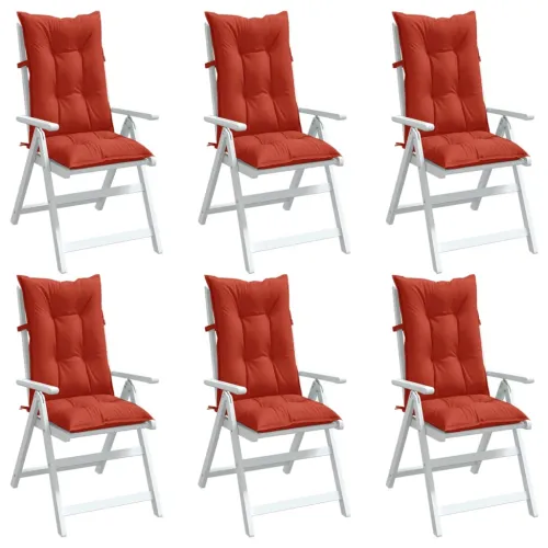 Jastuci za stolice 6 kom prošarano crvena 120x50x7cm tkanina - Prošarana crvena 120 x 50 x 7 cm 6 Cijena