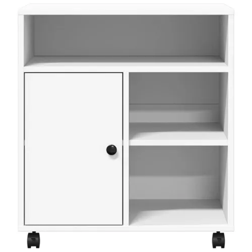 Stalak za printer s kotačima bijeli 60 x 50 x 67 cm - Bijela Cijena