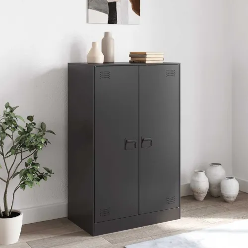 Komoda crna 67 x 39 x 107 cm čelična - Crna 1 Cijena