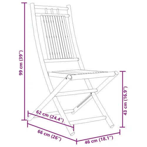 3-dijelni bistro set od bambusa - 46 x 66 x 99 cm (w x d x h) diameter x h 1 Cijena