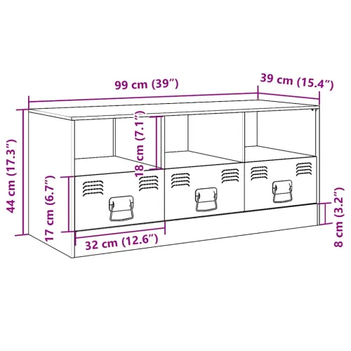 TV ormarić crni 99 x 39 x 44 cm čelični - Crna 1 Cijena