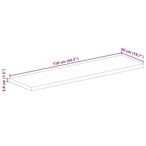 Stolna ploča 110x50x3,8 cm pravokutna od masivnog drva bagrema - Bagremovo drvo (prirodno) 110 x 50 cm 38 mm Cijena