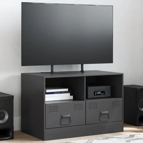 TV ormarić crni 67 x 39 x 44 cm čelični - Crna 1 Cijena