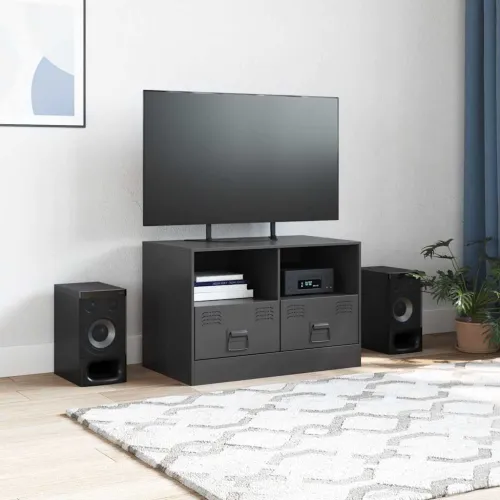 TV ormarić crni 67 x 39 x 44 cm čelični - Crna 1 Cijena