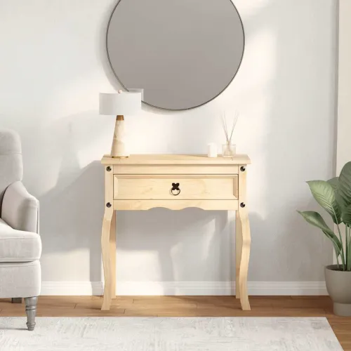 Konzolni stol Corona 73 x 35 x 73 cm od masivne borovine - Smeđa Cijena
