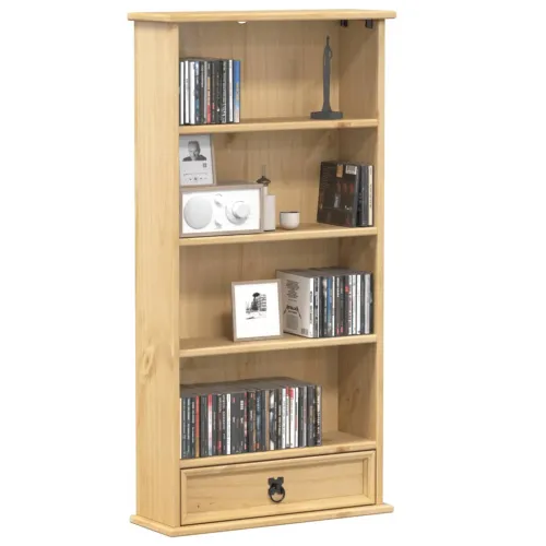 CD stalak – Ormarić za CD-ove Corona 52 x 17,5 x 103 cm od masivne borovine - Medeni vosak 1 Medeni vosak Cijena