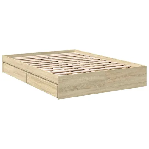 Okvir za krevet s ladicama boja hrasta 120x200 cm drveni - Sonoma hrast 120 x 200 cm Cijena