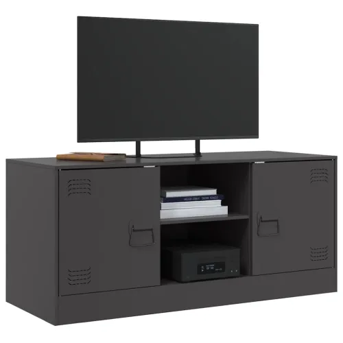 TV ormarić crni 99 x 39 x 44 cm čelični - Crna 1 Cijena