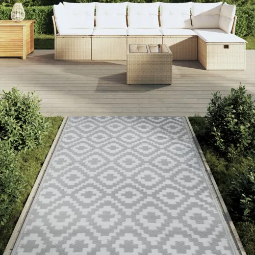 Vanjski tepih ARAKIL sivi 120 x 180 cm PP - Bijela i svijetlo siva 120 x 180 cm 1 Cijena