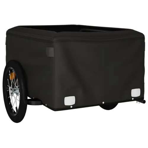 Prikolica za bicikl crno-plava 45 kg željezna - Plava 124 x 62.5 x 52 cm Cijena