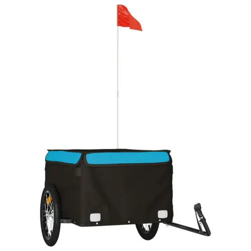 Prikolica za bicikl crno-plava 45 kg željezna - Crna i plava 124 x 62.5 x 52 cm Plava 124 x 62.5 x 52 cm Cijena
