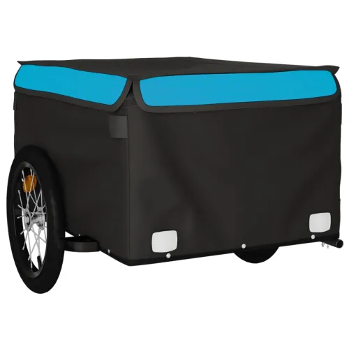 Prikolica za bicikl crno-plava 45 kg željezna - Plava 124 x 62.5 x 52 cm Cijena