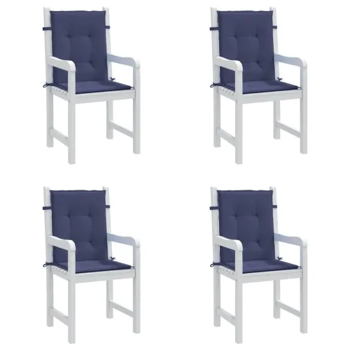 Jastuci za stolice s niskim naslonom 4 kom modri od tkanine - Modra 100 x 50 x 4 cm 4 Cijena