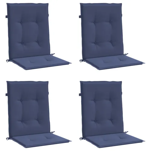 Jastuci za stolice s niskim naslonom 4 kom modri od tkanine - Modra 100 x 50 x 4 cm 4 Cijena
