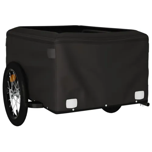 Prikolica za bicikl crno-zelena 45 kg željezna - Zelena 124 x 62.5 x 52 cm Cijena