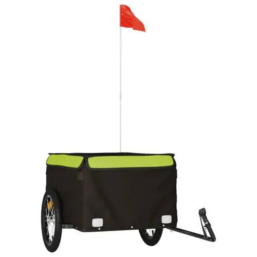 Prikolica za bicikl crno-zelena 45 kg željezna - Zelena 124 x 62.5 x 52 cm Cijena