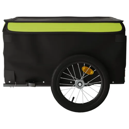 Prikolica za bicikl crno-zelena 45 kg željezna - Zelena 124 x 62.5 x 52 cm Cijena