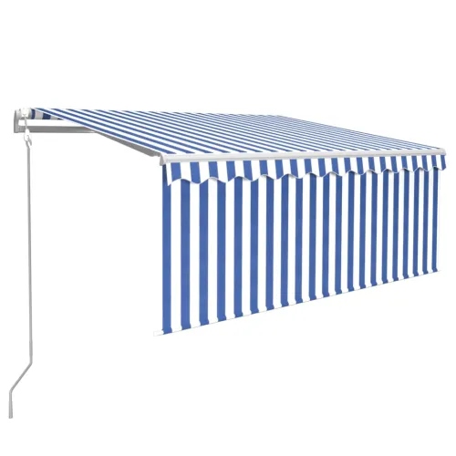 Automatska tenda s roletom i senzorom LED 3,5x2,5m plavo-bijela - Plava i bijela 3.5 x 2.5 m Cijena