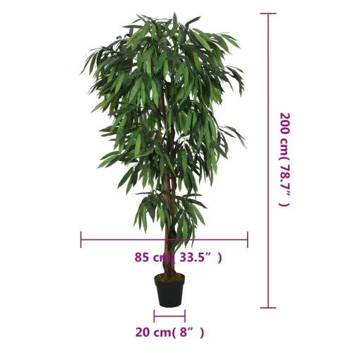 Umjetno stablo manga 1050 listova 200 cm zeleno - 200 cm Cijena
