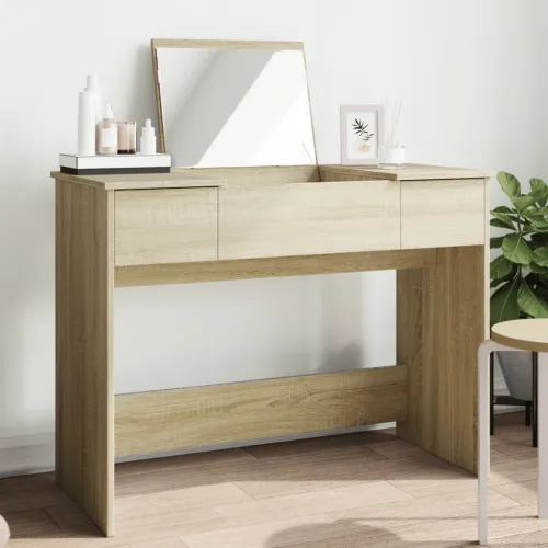 Toaletni stolić s ogledalom boja hrasta sonome 100x45x76 cm - sonoma hrast 1 Sonoma hrast Cijena