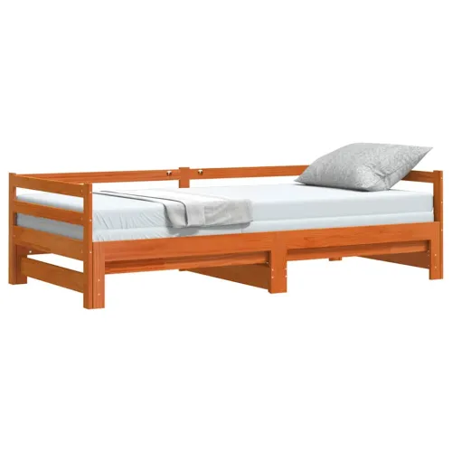 Dnevni krevet na razvlačenje bez madraca 90x190 cm masivno drvo - Voštano smeđa 90 x 190 cm Cijena